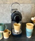 Tasses à café expresso, en grès blanc