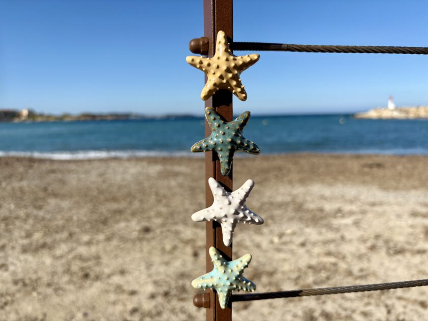 Magnet étoile de mer en grès blanc